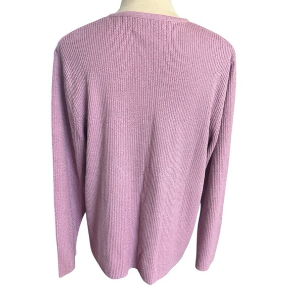 Casual Corner Annex Woman Lilac Beaded Embroidered Button Up Cardigan Sz X - Picture 6 of 8